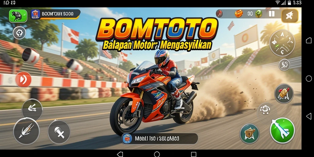 Tampilan seru balapan motor dalam BOMTOTO.
