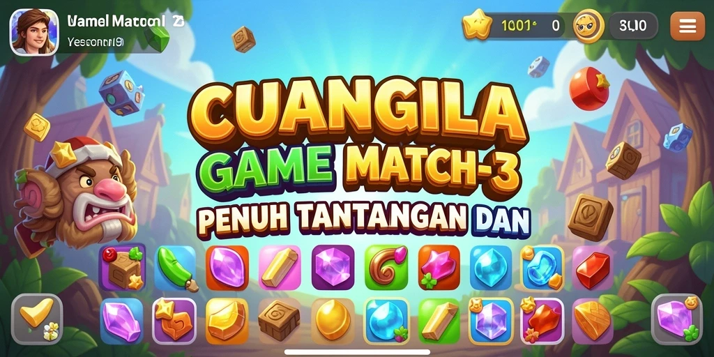 Tangkapan layar CUANGILA menampilkan intensitas gameplay Match-3 yang seru.