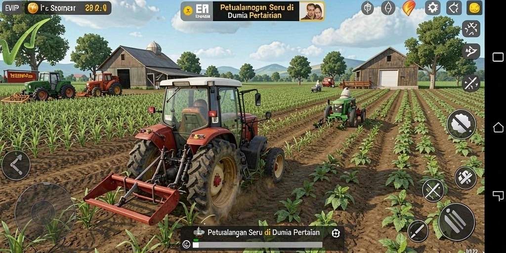 Tampilan gameplay seru di dunia pertanian EVIP2.