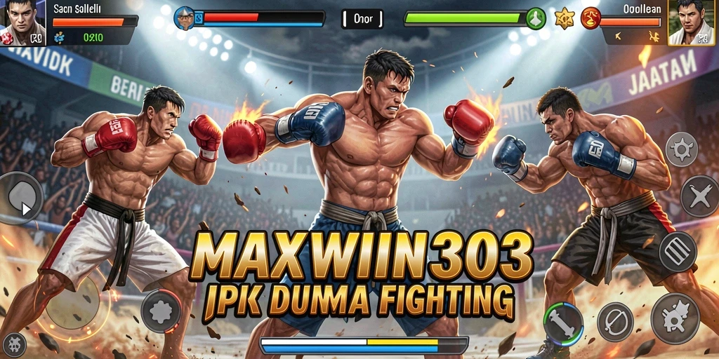 Screenshot gameplay MAXWIN303 menampilkan pertarungan epik dengan karakter unik.