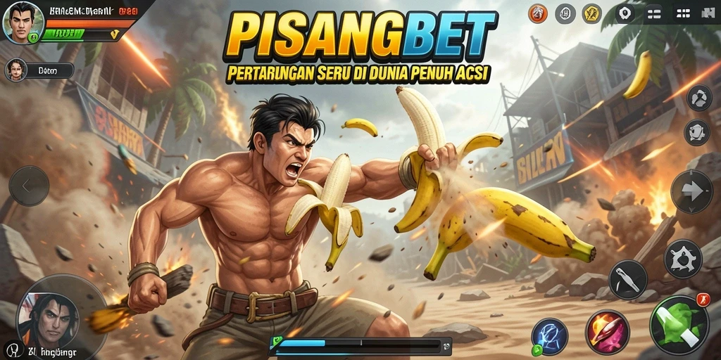 Screenshot gameplay PISANGBET menampilkan pertarungan seru antar karakter.