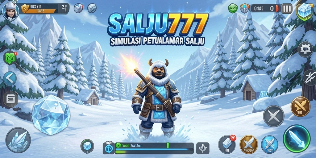 Tampilan menarik dari gameplay SALJU777 di dunia salju.