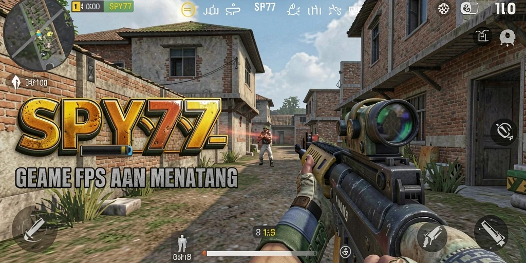 Screenshot utama SPY77 menampilkan aksi gameplay yang mendebarkan.