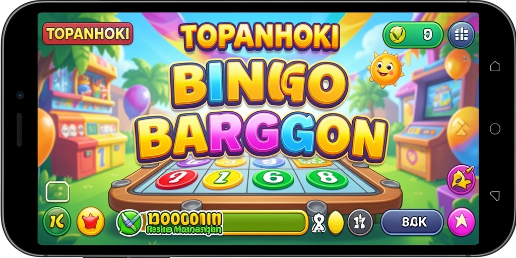 Screenshot gameplay dari TOPANHOKI yang penuh warna.